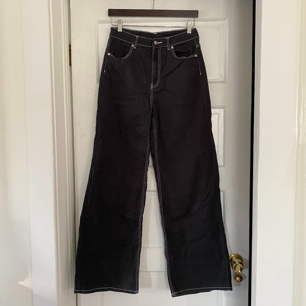 H&M Divided Navy High Rise  Wide Leg Jeans Size 6
